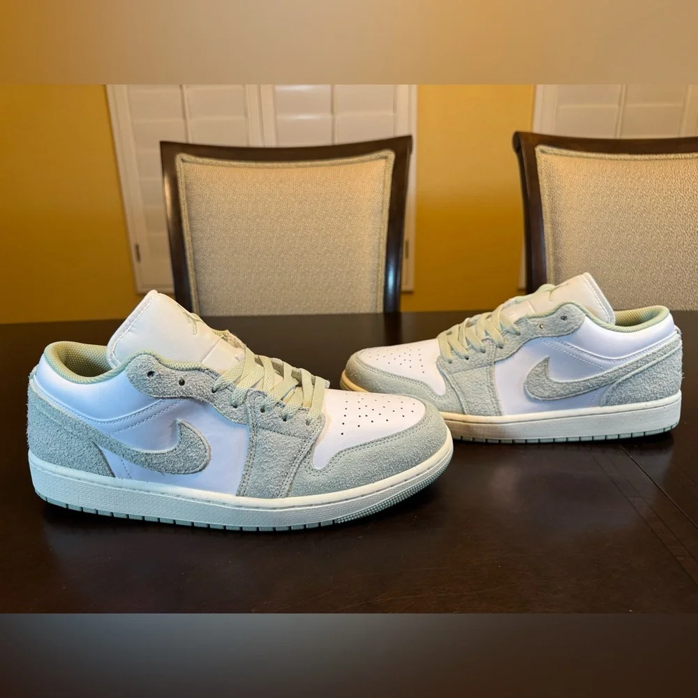 New Nike Air Jordan 1 Low Seafoam White Sneaker Shoes Size US 12 - Picture 10 of 13
